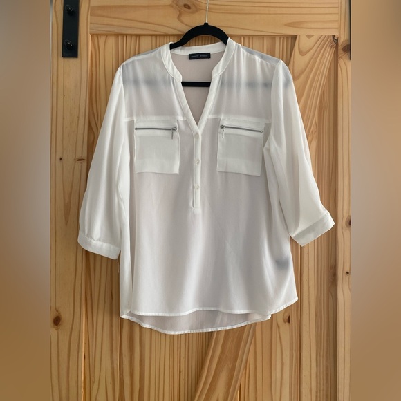 Mandy Evans Tops - Sheer white blouse